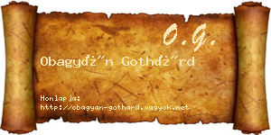 Obagyán Gothárd névjegykártya